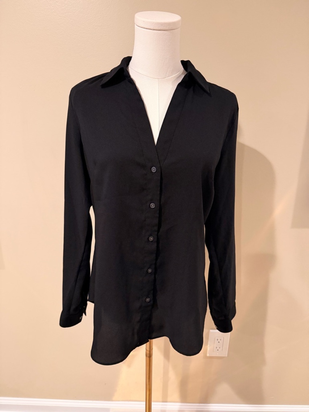 Ann Taylor Black Button-Down Women's Shirt